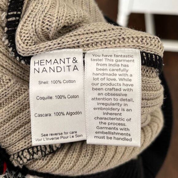 Hemant and Nandita Ruha Flared Ribbed Printed Cotton Pants - Picture 6 of 8